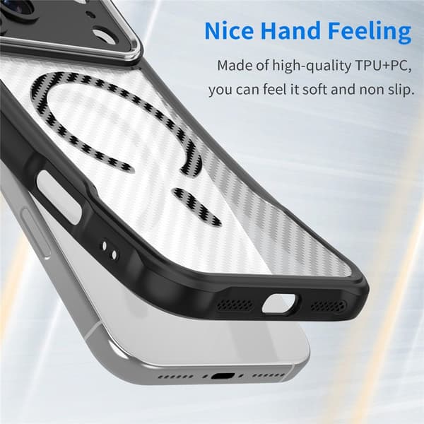 iPhone 17 Pro Max Skal MagSafe Kolfiber Textur Svart