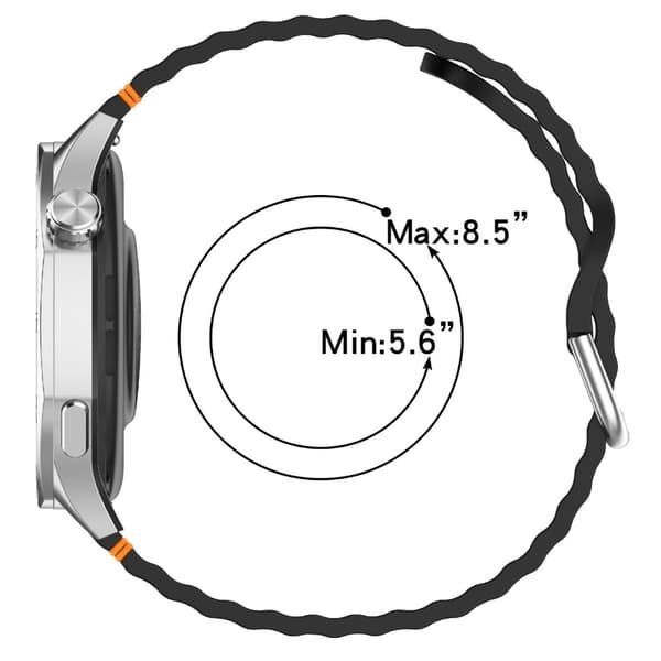 Klockarmband 20 mm Silikon Wave Design Grå