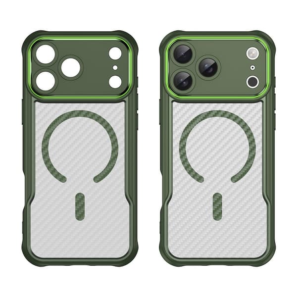 iPhone 17 Pro Max Skal MagSafe Kolfiber Textur Grön