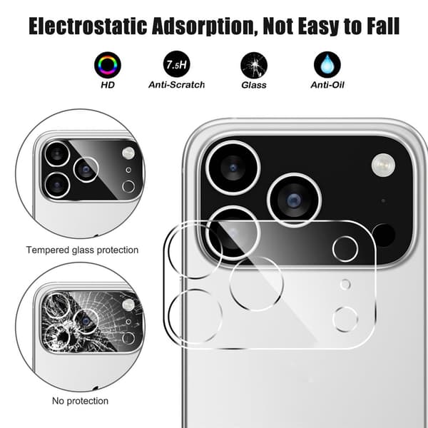 iPhone 17 Pro Linsskydd Härdat Glas Transparent