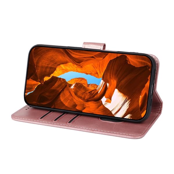 OnePlus 15R Plånboksfodral Läder Roséguld