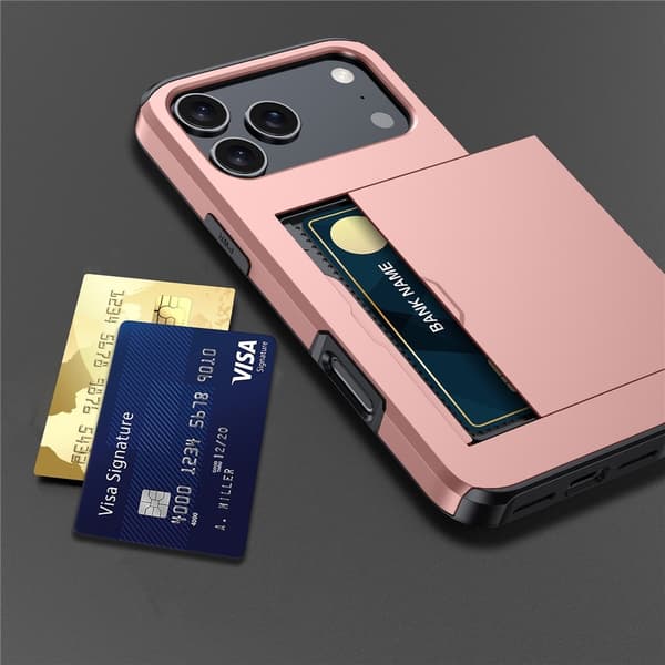 iPhone 17 Pro Skal Hybrid Med Kortfack Röd