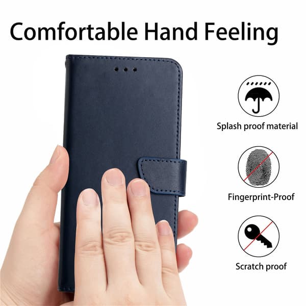 Samsung Galaxy S25 FE Fodral Äkta Läder Blå