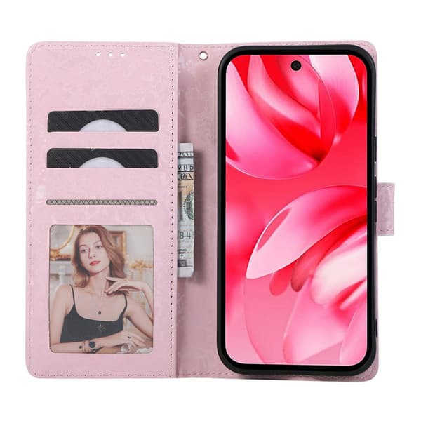 Google Pixel 10a Fodral RFID Läder Rosor