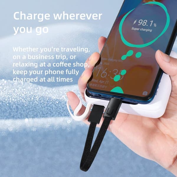 Tech-Protect 60W/3A PD USB-C - USB-C Kabel Nyckelring Iron Grey