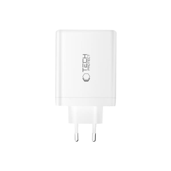 Tech-Protect 140W Väggladdare PD QC3.0 USB-C/USB-A Vit