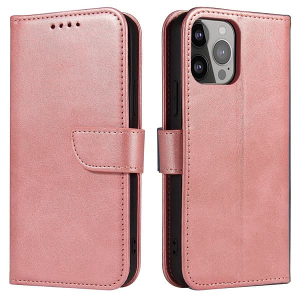 iPhone 13 Pro Max Plånboksfodral Läder Roséguld