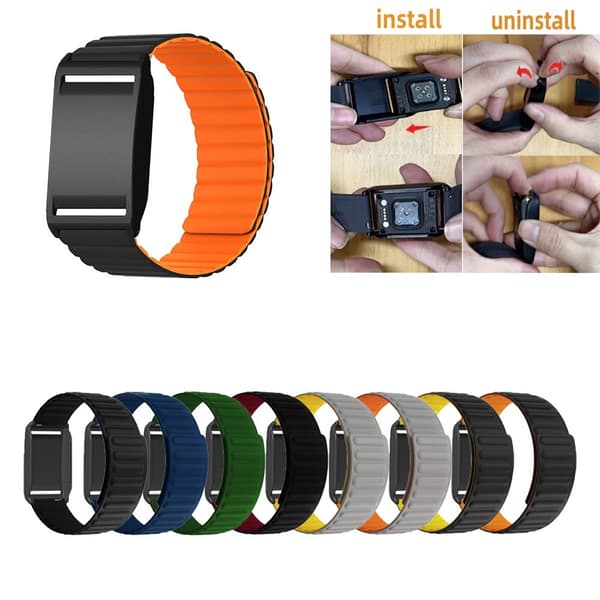 Polar Loop Klockarmband Silikon Magnetisk Loop Svart / Vinröd