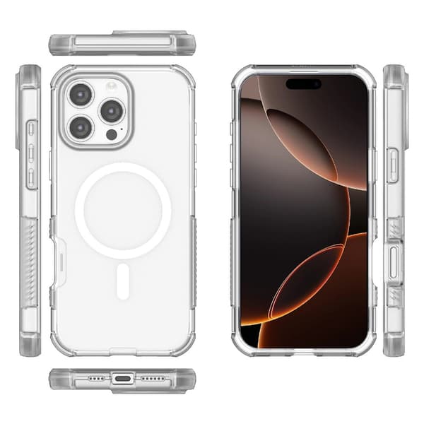 iPhone 16 Pro Skal MagSafe Shockproof Hybrid Vit