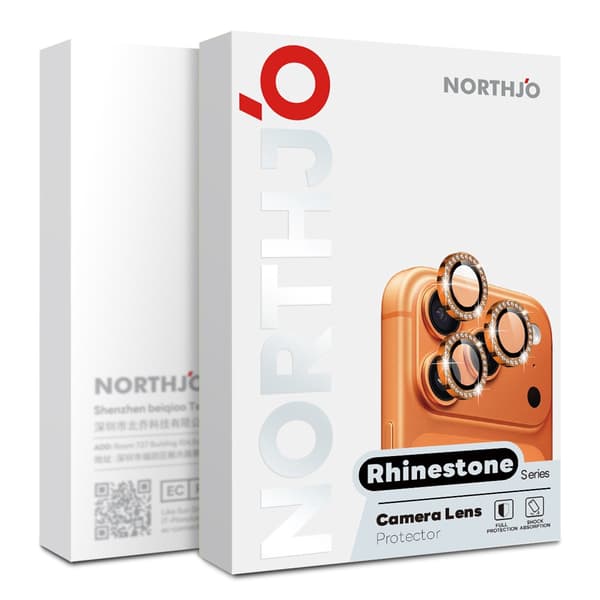 NORTHJO Samsung Galaxy S26 Linsskydd Strass Silver