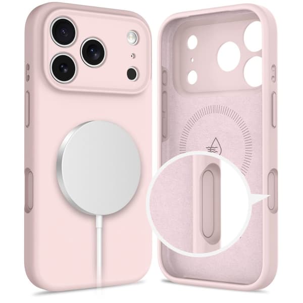 Tech-Protect iPhone 17 Pro Max Skal MagSafe Silicone Pink Pearl