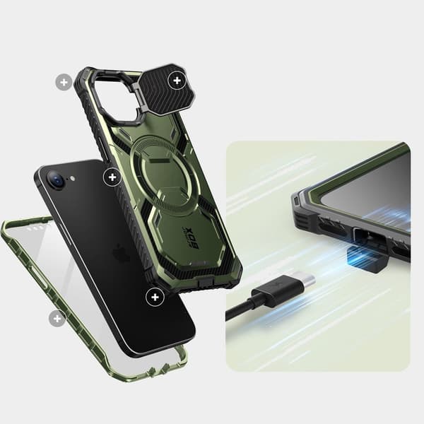 Supcase iPhone 17e / 16e Skal MagSafe Iblsn ArmorBox Guldan