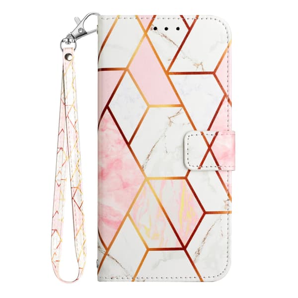 OnePlus 15 Fodral Läder Marmor Rosa / Vit