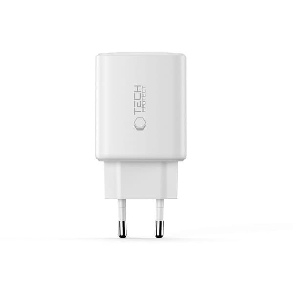 Tech-Protect 65W Väggladdare PD QC3.0 USB-C / USB-A Vit