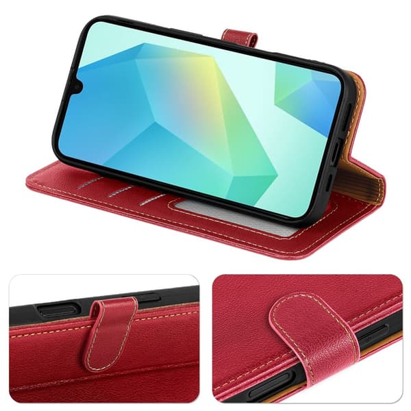Samsung Galaxy A27 Plånboksfodral Läder Röd