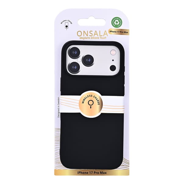 Onsala iPhone 17 Pro Max Mobilskal Med Silikonkänsla Svart