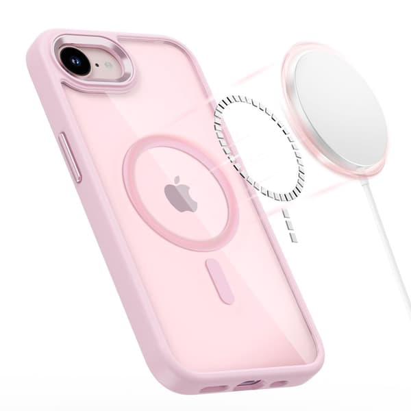 Tech-Protect iPhone 17e/16e Skal MagSafe MagMat Rosa/Transparent