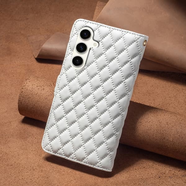 BINFEN Galaxy S23 FE Fodral Diamond Multifunktionell Vit