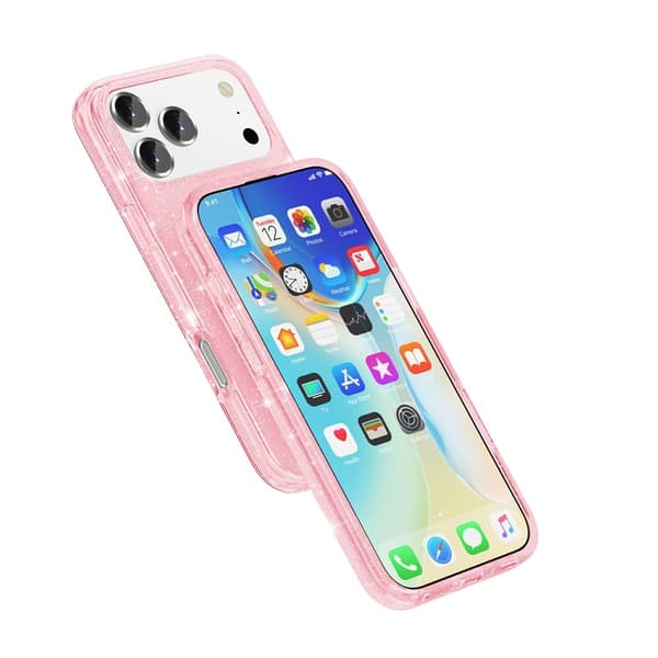 iPhone 17 Pro Max/18 Pro Max Skal Glitter Rosa