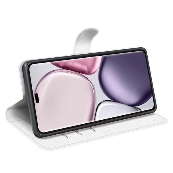 Honor Magic7 Lite Fodral Litchi Läder Vit