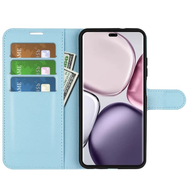 Honor Magic7 Lite Fodral Litchi Läder Blå
