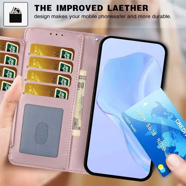 Google Pixel 10a Fodral Läder Roséguld