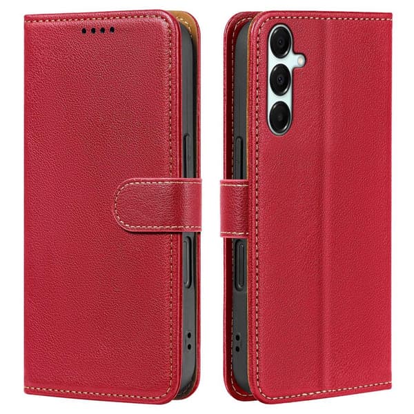 Samsung Galaxy A27 Plånboksfodral Läder Röd