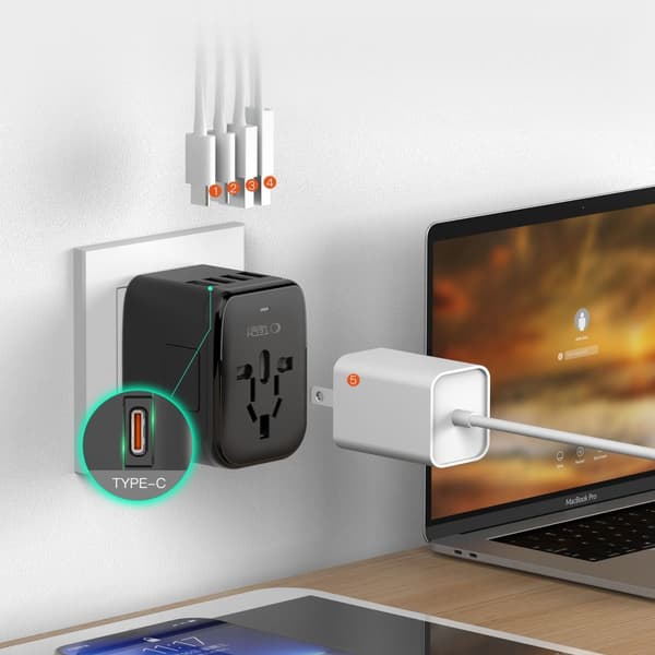 Tech-Protect Reseadapter EU / UK / US / AU Svart