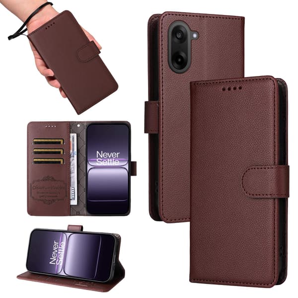 OnePlus Nord CE5 Plånboksfodral Läder Brun