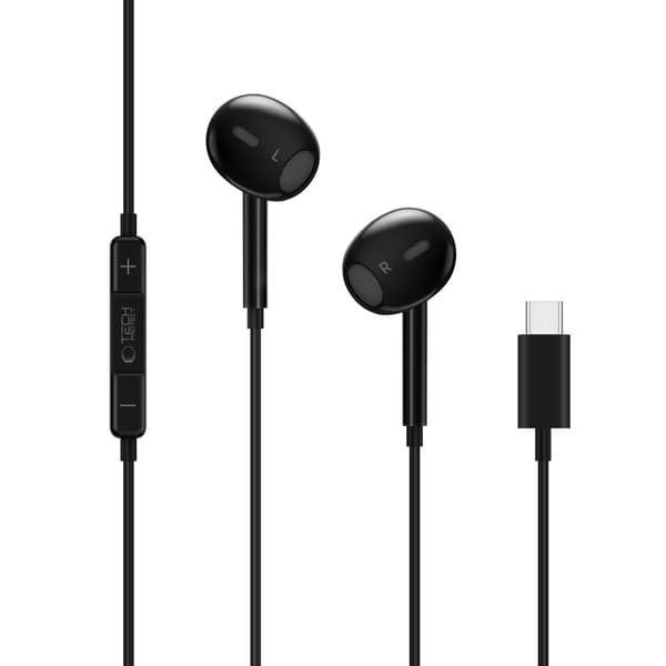 Tech-Protect In-Ear Hörlurar USB-C UltraBoost Svart