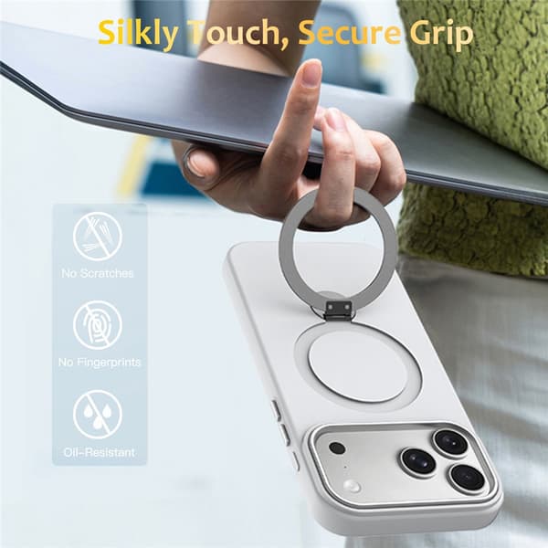 iPhone 17 Pro Max Skal MagSafe Kickstand Hybrid Vit