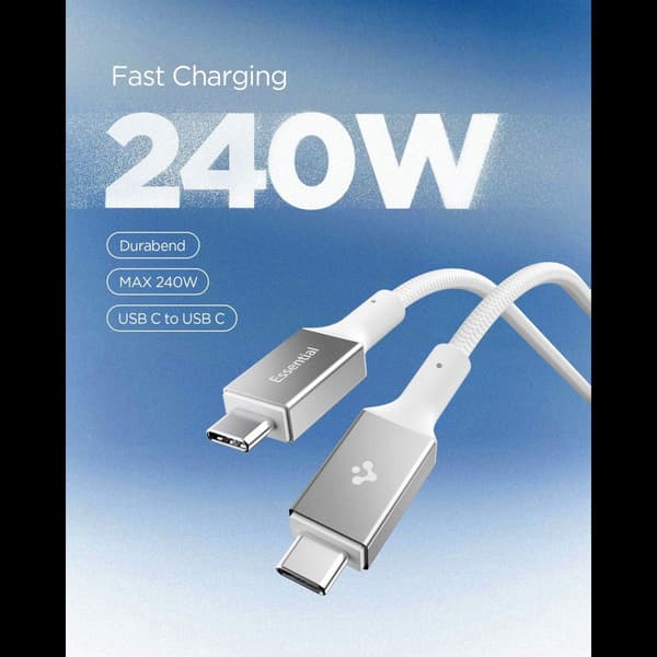 Spigen 1.5m 240W USB-C - USB-C Kabel Vit