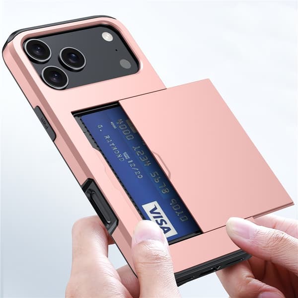 iPhone 17 Pro Skal Hybrid Med Kortfack Silver