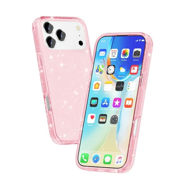 iPhone 17 Pro Max/18 Pro Max Skal Glitter Rosa