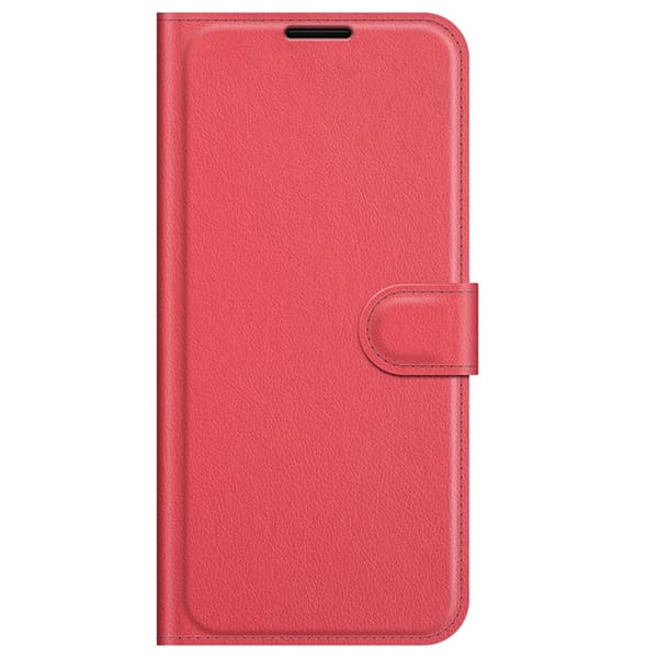 iPhone 13 Pro Max Fodral Litchi Läder Röd