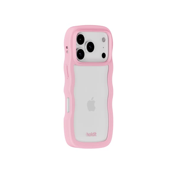 holdit iPhone 17 Pro Mobilskal Wavy Pink/Transparent