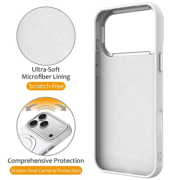 iPhone 17 Pro Max Skal MagSafe Kickstand Hybrid Vit