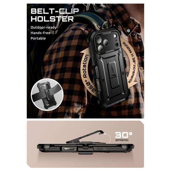 Supcase iPhone 17 Pro Max Skal Unicorn Beetle Pro Svart