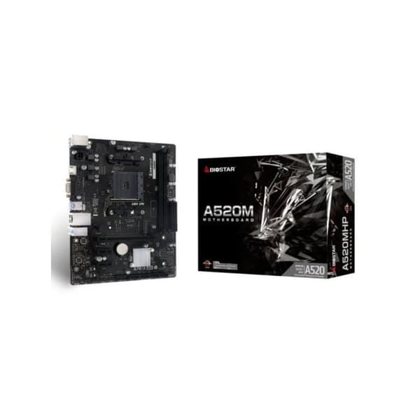 Platskort Biostar A520MHP AM4 DDR4 micro ATX stöder upp till 64GB RAID PCIe M.2