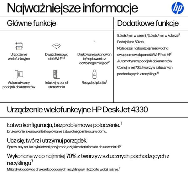 HP DeskJet 4330 multifunktionsprinter