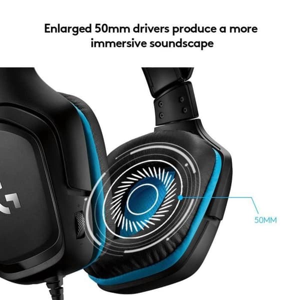 Gaming headset - Trådad - Logitech G - G432 - USB - Xbox One, PS4, Switch, PC, MAC - Svart