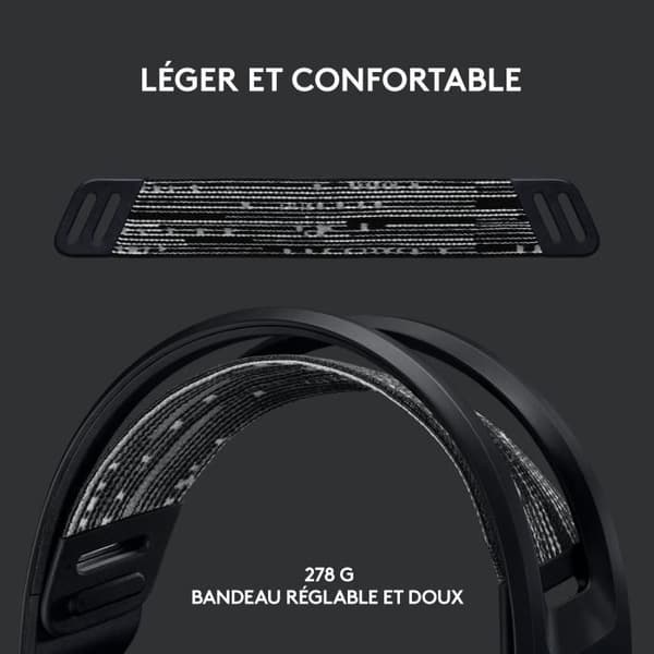 Gaming headset - Trådløs - Logitech G - G733 Lightspeed - PS5, PS4, PC, MAC - Sort