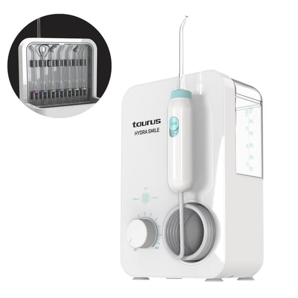 Taurus Hydropulseur Buccal | 20W | 600 ml | 10 Tasoa | 3 Tilaa | 7 Suutinta
