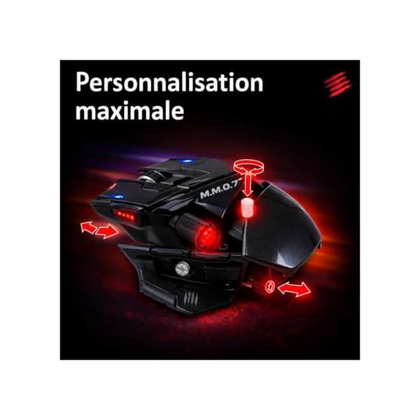 M.M.O. 7+ Gaming Mus med Kablet og Trådløs - 21 Programmerbare Indgange + 5D Knap + Shift Mode x2 + 5 Profiler + Sensor