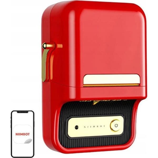 Etiketprinter - NIIMBOT - B21S - Rød - Bluetooth - Android/Windows/Mac