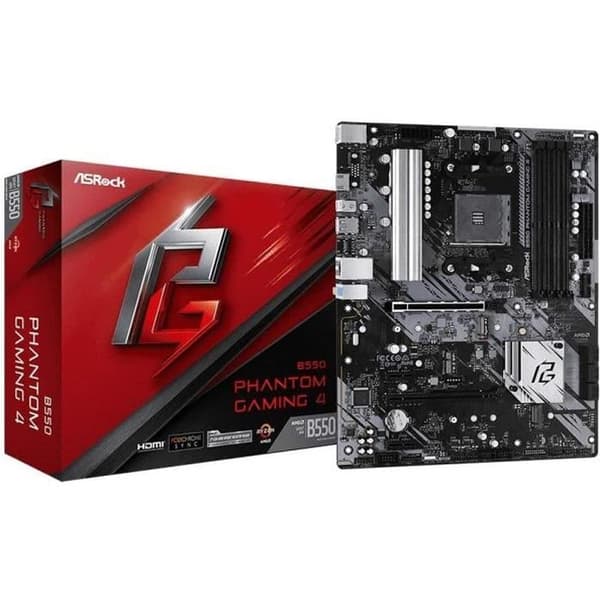 Emolevy - ASROCK - B550M Phantom Gaming 4 - Socket AM4 - Micro ATX - 64 Gt RAM