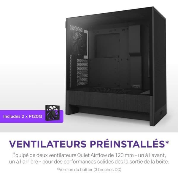Compact ATX mid-tower kabinet - NZXT - CC-H52FB-01 - H5 Flow - Sort