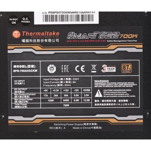 Thermaltake Smart SE2 700 -virtalähde (PS-SPS-0700MNSAWE-1)