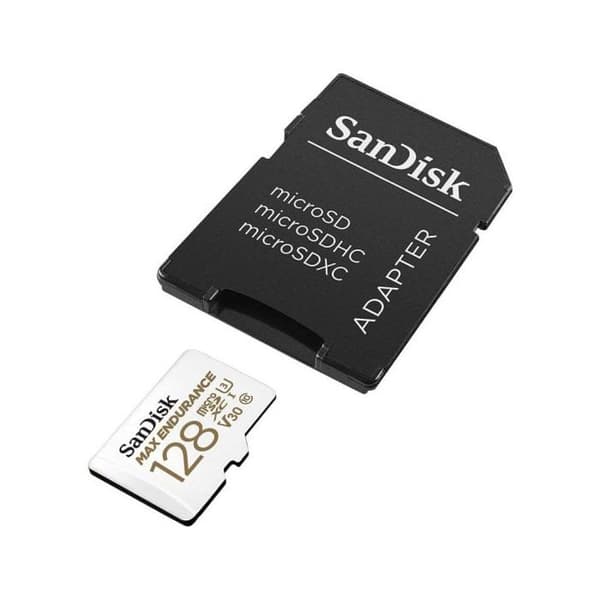 sandisk max endurance microsdhc 128gb kort med adapter sort sort Sort