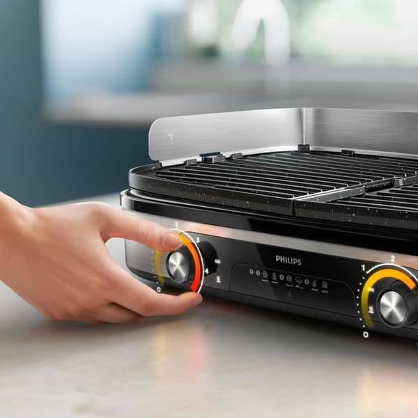 Philips Bordgrill, Vendbare plader, sølv (HD6222/90)